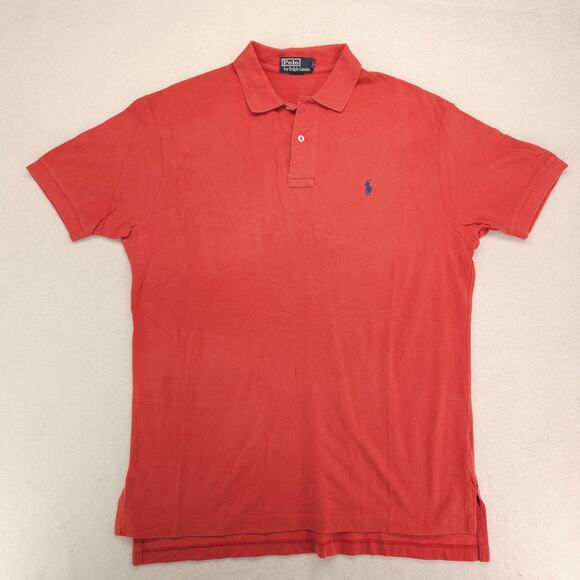 Polo by Ralph Lauren Collared Short Sleeve Polo Shirt Mens Size Large L Salmon - Picture 2 of 9
